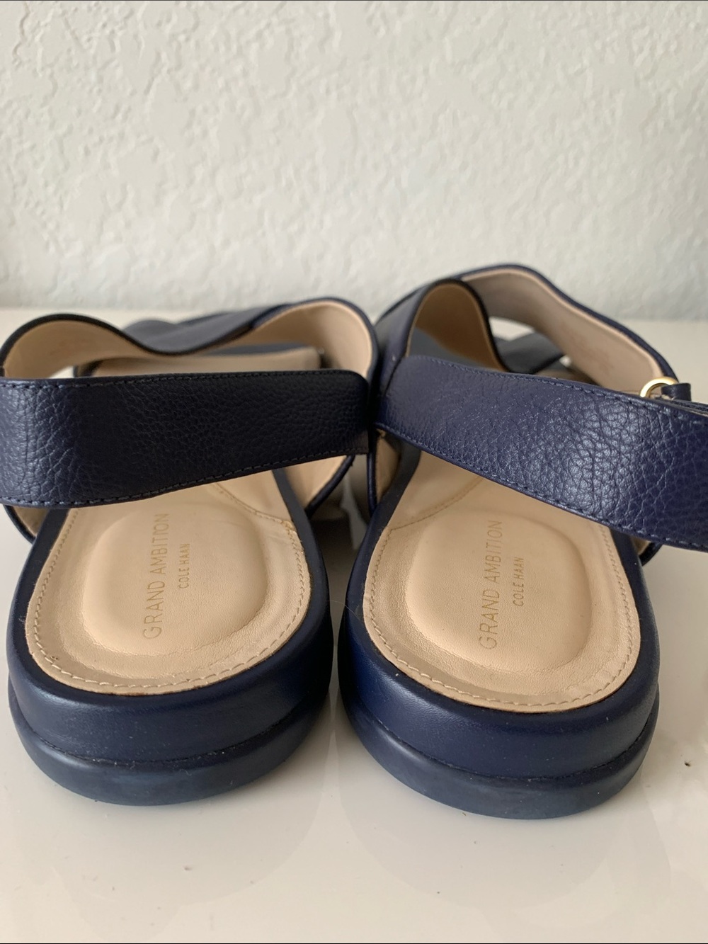 Cole Haan Navy Cross-Band Slingback Sandals Size 10 - Picture 3 of 8